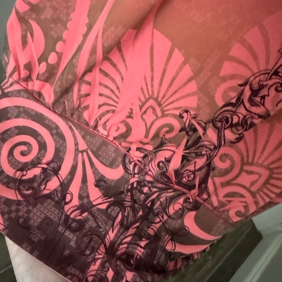 Cache Pink Graphic Tunic with 3/4 Sleeves - Picture 7 of 12